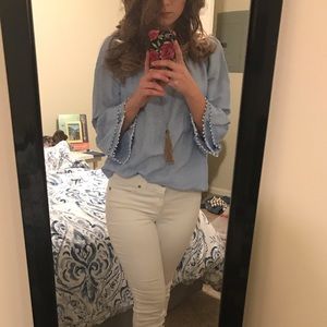 Pom sleeve top